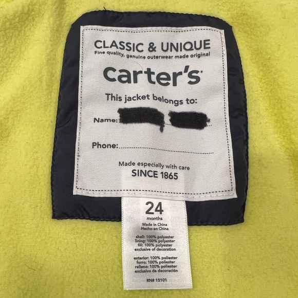 Carters toddler boy puffy hooded winter coat, size 24 months - Picture 5 of 5